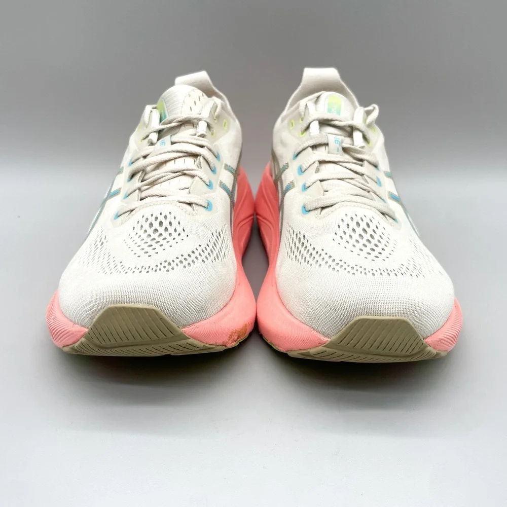 ASICS Womens 11 Gel Kayano 31 Road Running Shoes White Coral Sporty Gym Training